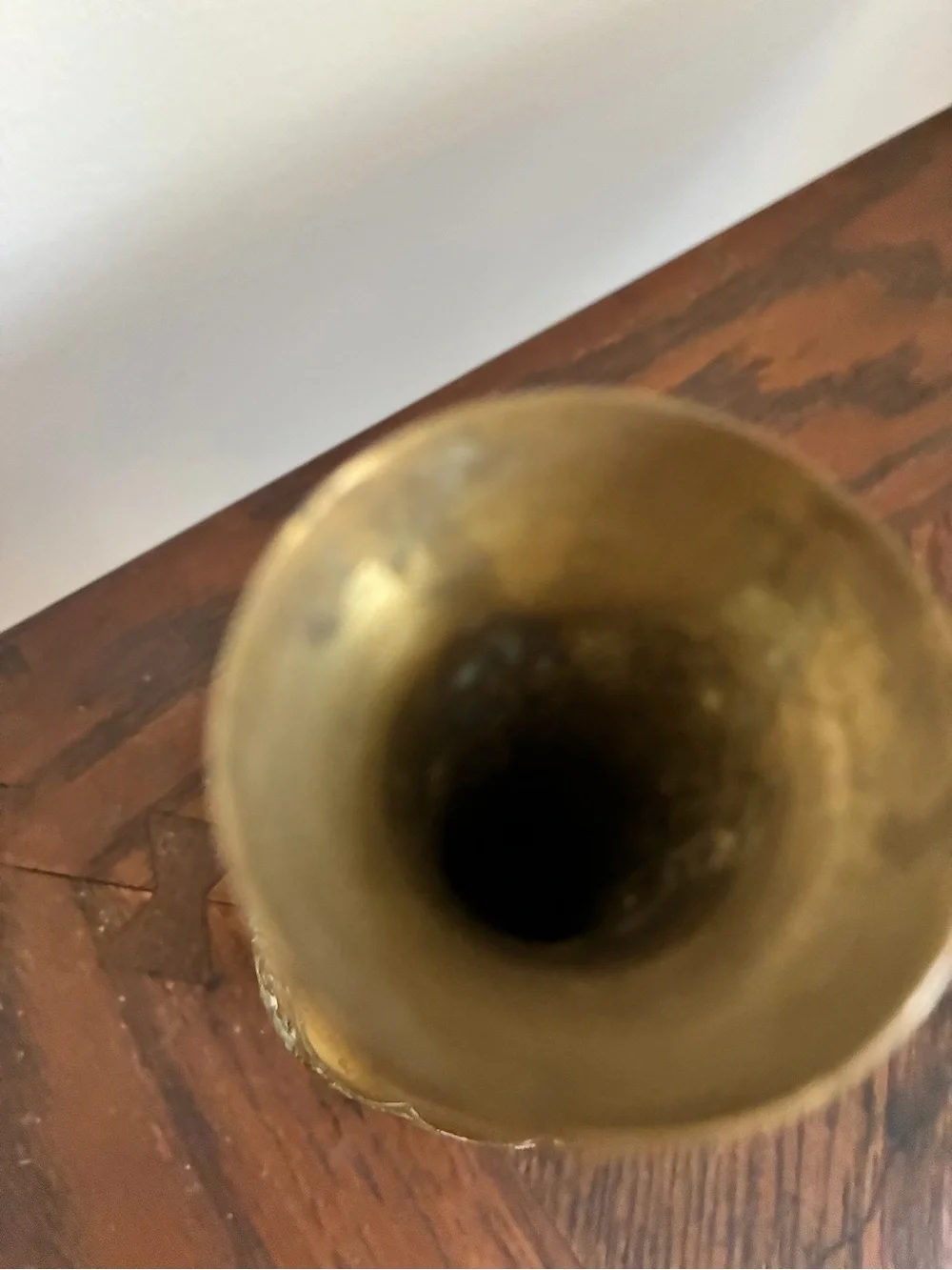 Vintage brass vase 7” tall